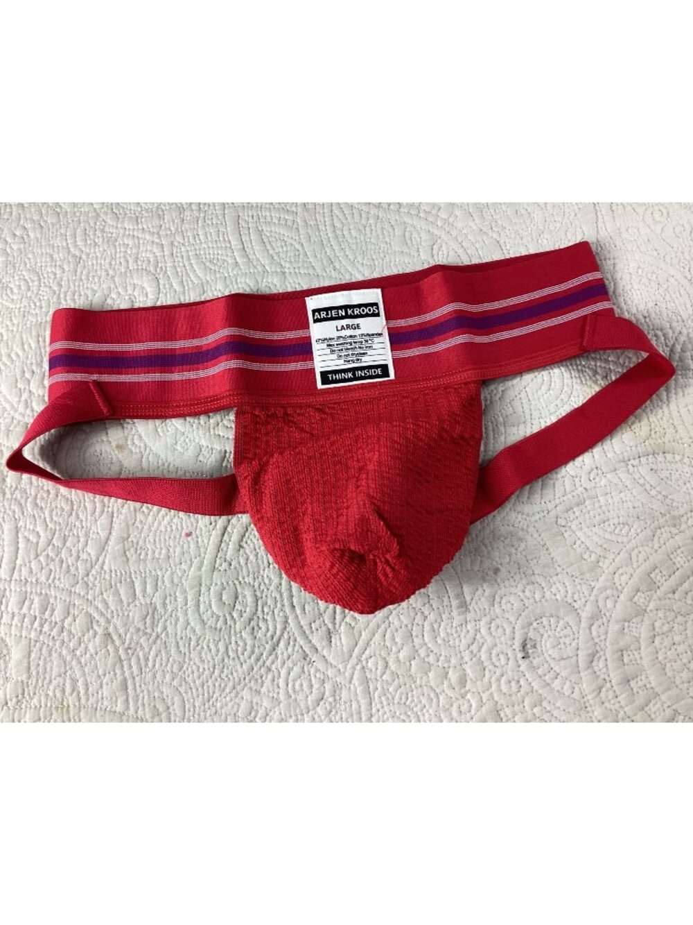 Arjen Kroos Mens Red Athletic Supporter Jockstrap Underwear*Gay*Large*NIP